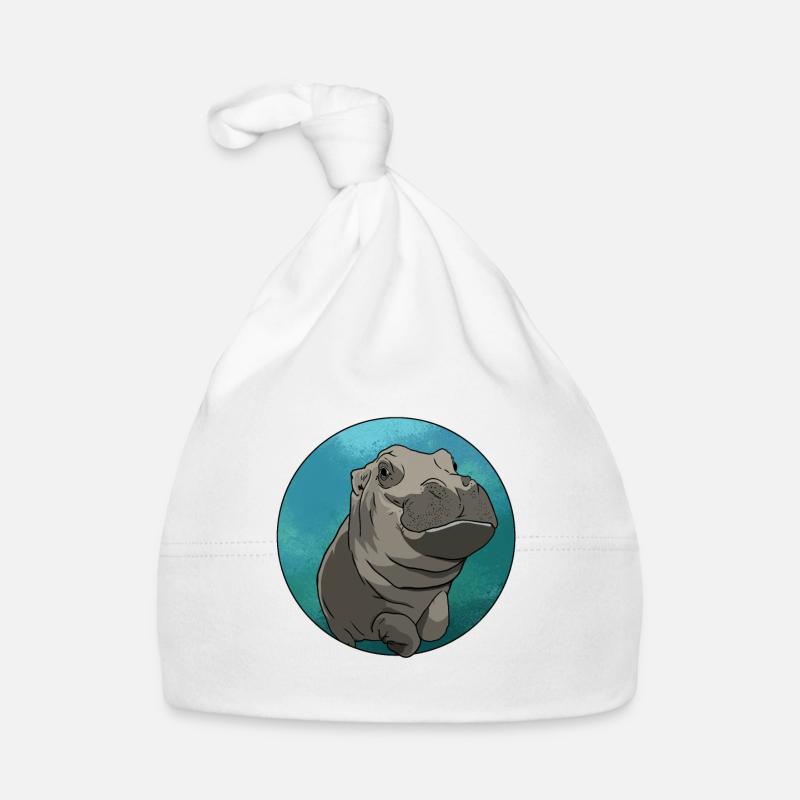 funny looking baby hippo gift hippo Organic Baby Cap