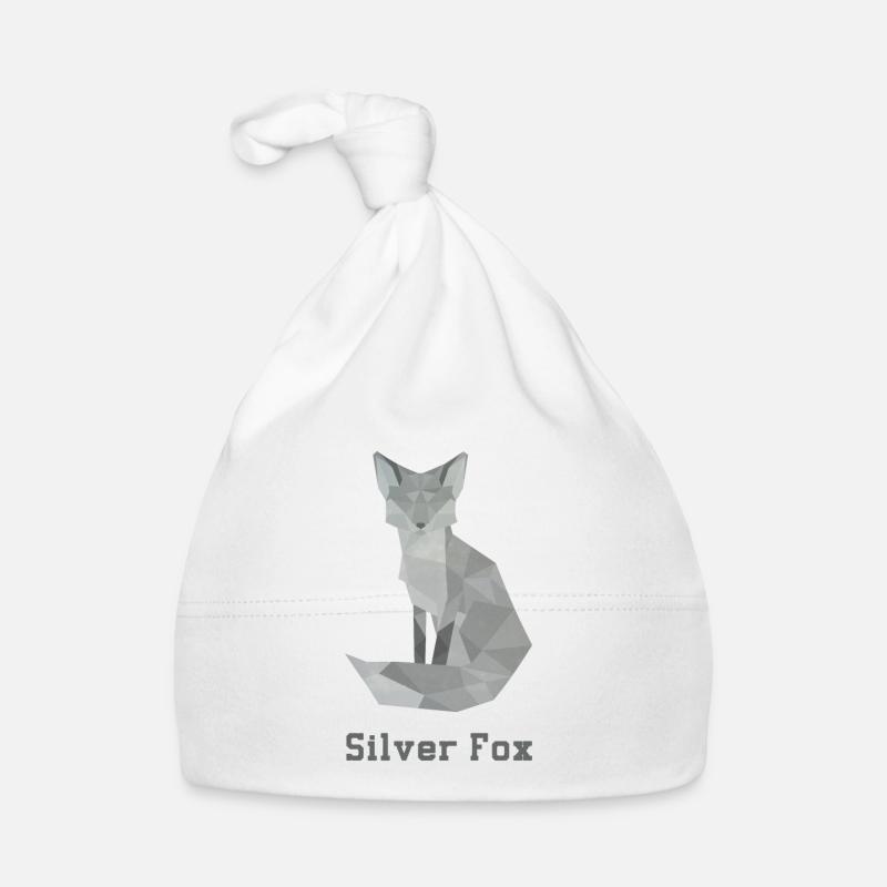 Silver fox, abstract - Organic Baby Cap - white