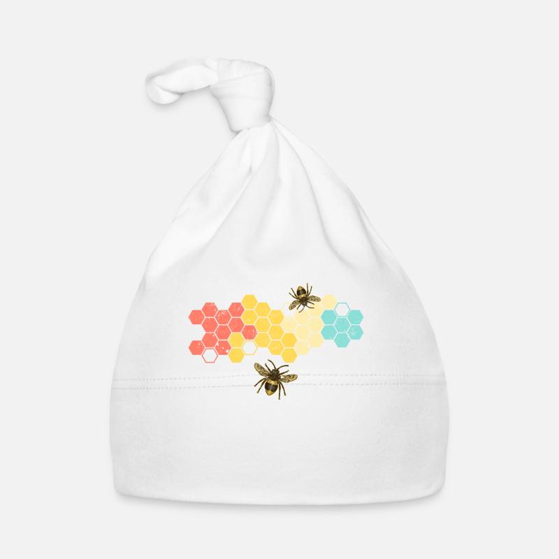 Retro honeycomb beekeeper bee nature love Organic Baby Cap