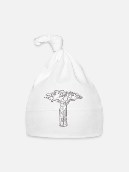 cadeau d'amant d'arbres baobab Afrique Graphique - Bonnet bio Bébé - blanc - Devant