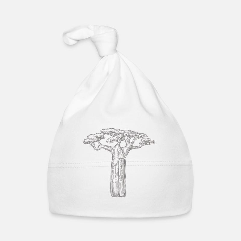 cadeau d'amant d'arbres baobab Afrique Graphique - Bonnet bio Bébé - blanc