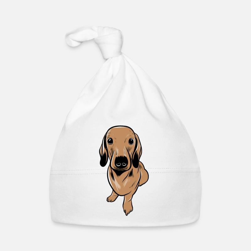 Dackel Hund Dachshund Baby Bio-Mütze