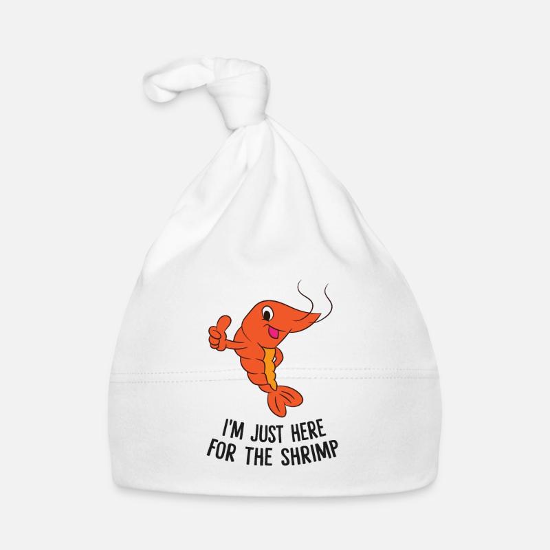 Je suis Juste Pour Les crevettes Ici - Bonnet bio Bébé - blanc