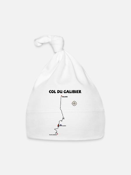 Col du Galibier 2642 m serpentine in France - Organic Baby Cap - white - Front