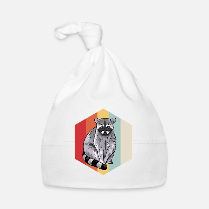 Retro Waschbär Baby Bio-Mütze