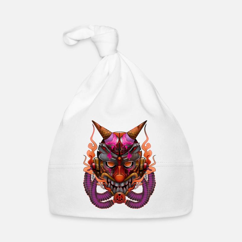 Samurai ice mask man - Organic Baby Cap - white