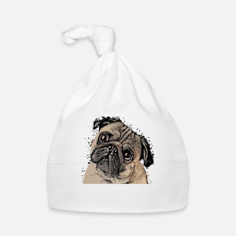 süßer Mops Pug Welpe Geschenkidee Tshirt Baby Bio-Mütze