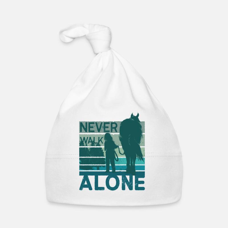 Pferd - Never walk alone - treuer Begleiter Baby Bio-Mütze