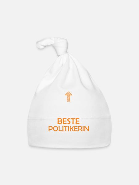 Beste Politikerin Nachwuchs Politikerin Geschenk - Baby Bio-Mütze - Weiß - Vorne