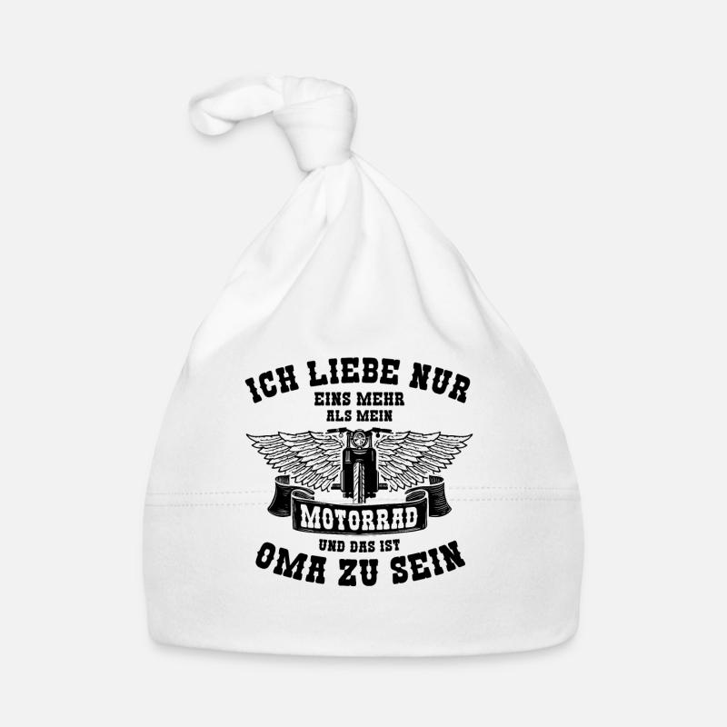 Motorrad Oma Motorradfahrerin Biker Großmutter Baby Bio-Mütze