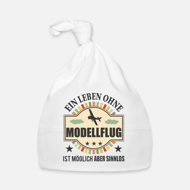 Modellflug Lustiger Spruch Modellbauer Geschenk - Baby Bio-Mütze - Weiß