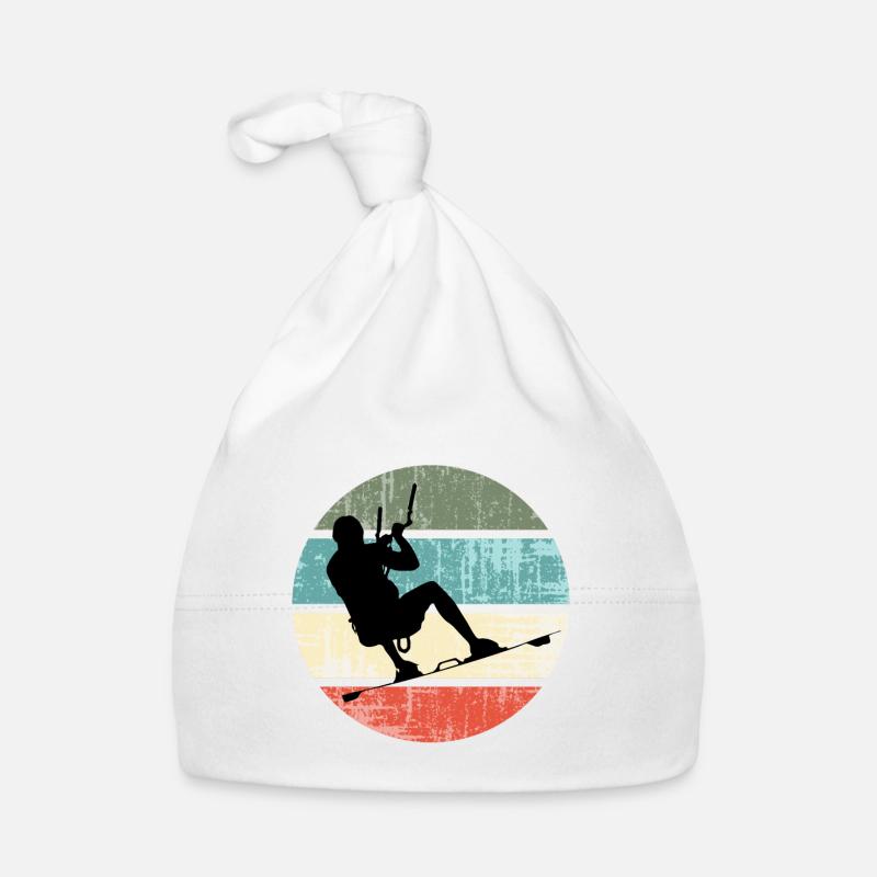 KITE Kiten Kiteboarding Kitesurfen Retro Baby Bio-Mütze