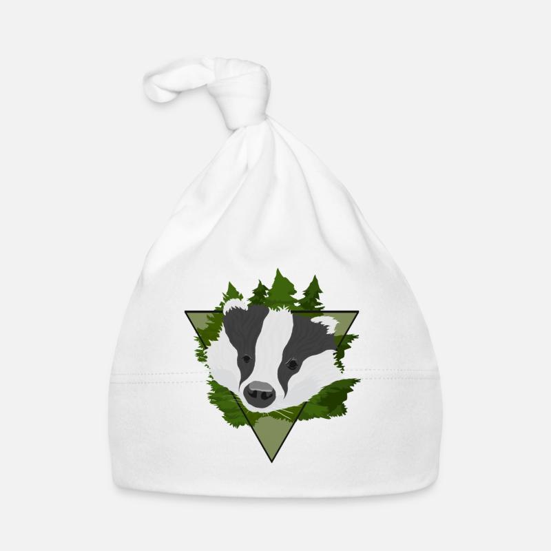 Badger in the forest - Frechdachs comic style gift idea Organic Baby Cap