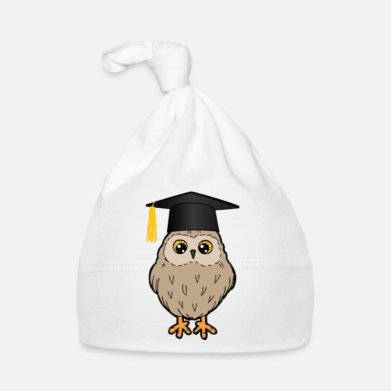 Bachelor Master Studium Abschluss Eule Lustig - Baby Bio-Mütze - Weiß