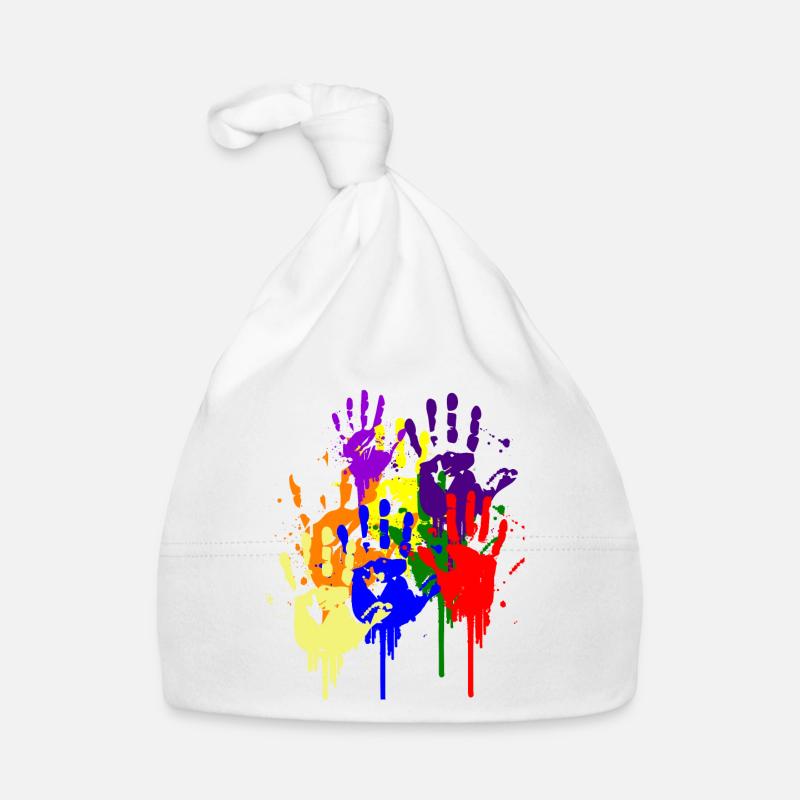 Paint Hand Blob Colorful Painter Gift Imprint Cool Baby Bio-Mütze
