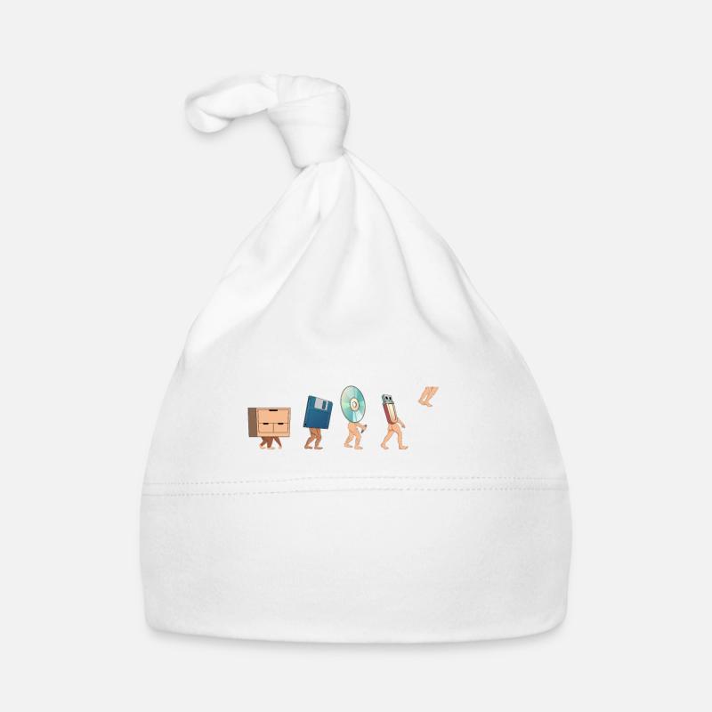Cloud Computing Evolution - Gift Idea for Nerd - Organic Baby Cap - white