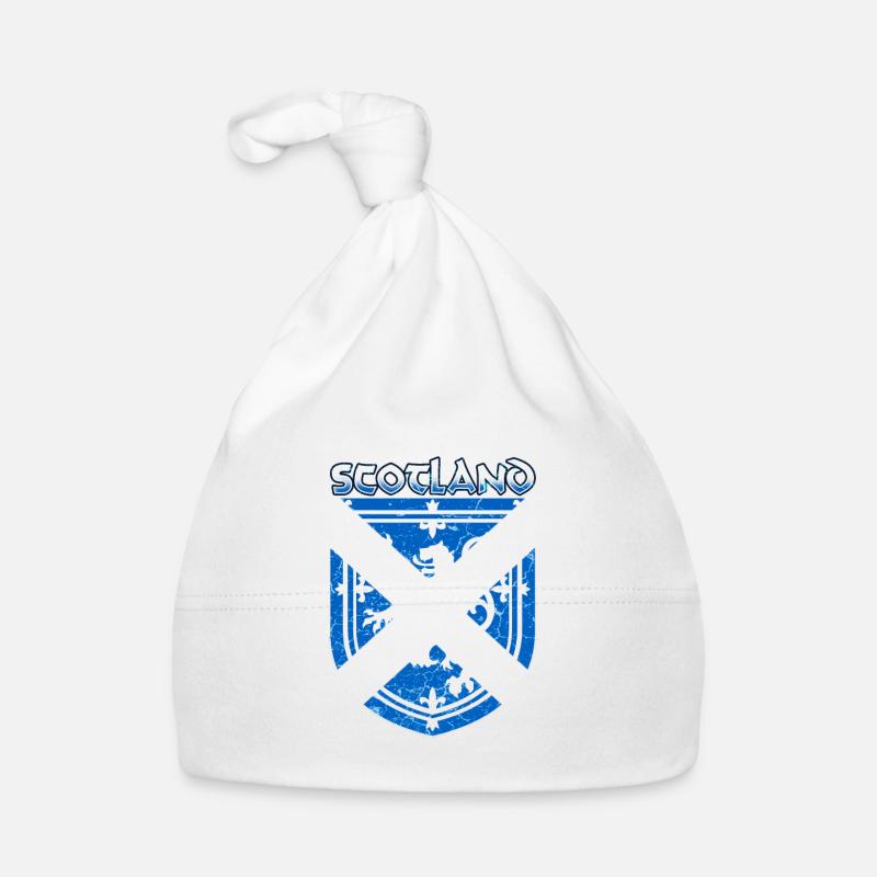 Drapeau de l'Écosse Armoiries écossaises Écossais - Bonnet bio Bébé - blanc