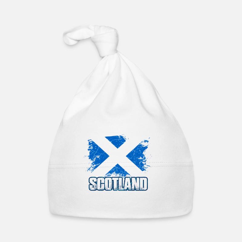 Drapeau de l'Écosse Armoiries écossaises Écossais - Bonnet bio Bébé - blanc