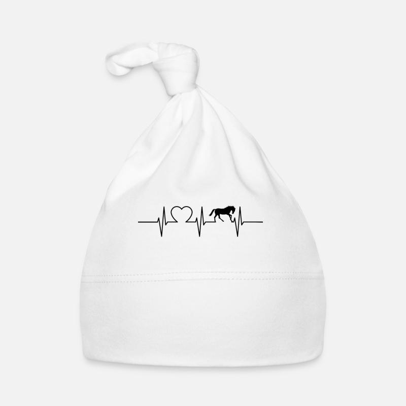 cheval mignon cheval de battement de coeur cadeau - Bonnet bio Bébé - blanc