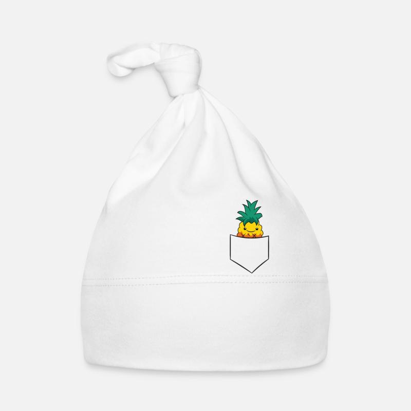 Ananas dans les sacs sucrés de poche Ananas - Bonnet bio Bébé - blanc