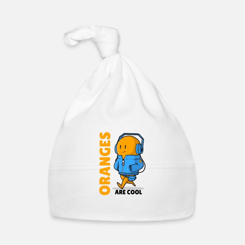 Coole Orange mit Kopfhörern Musik Baby Bio-Mütze