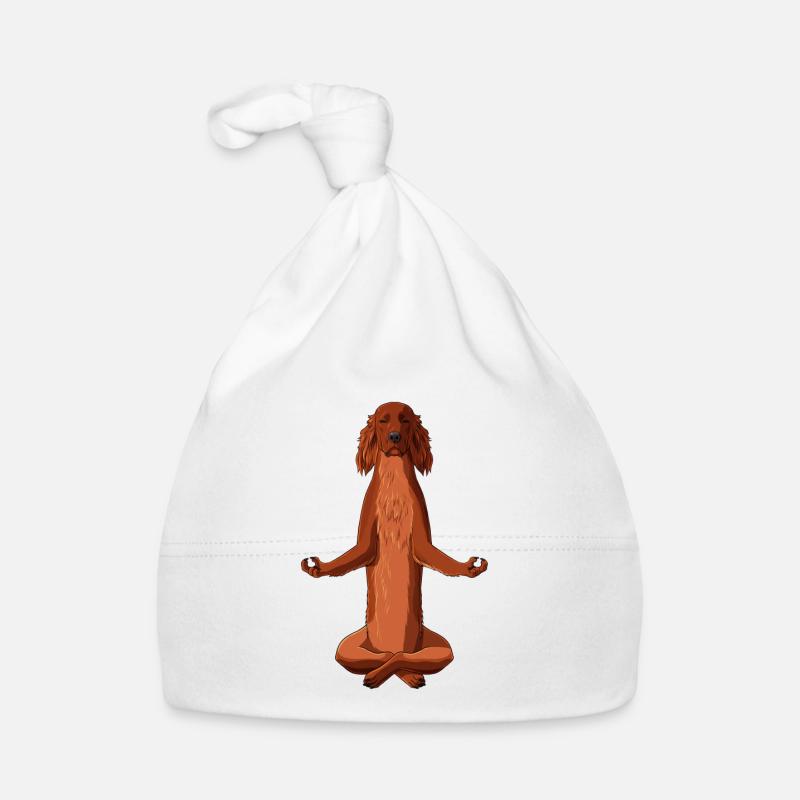 Chien Irish Red Setter Méditant Bonnet bio Bébé