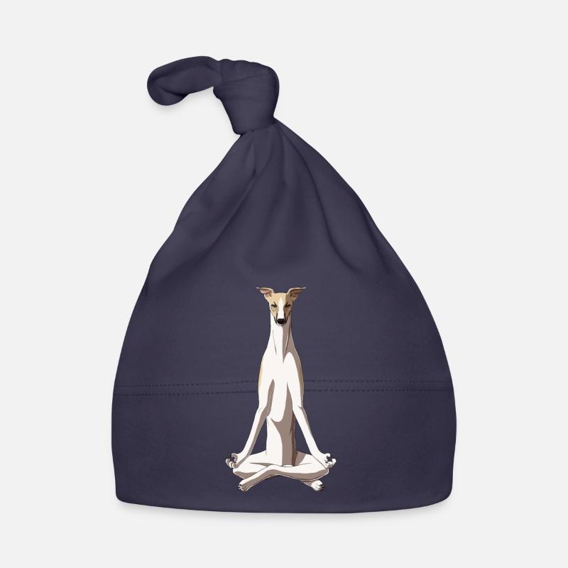 Meditating Whippet Dog Organic Baby Cap