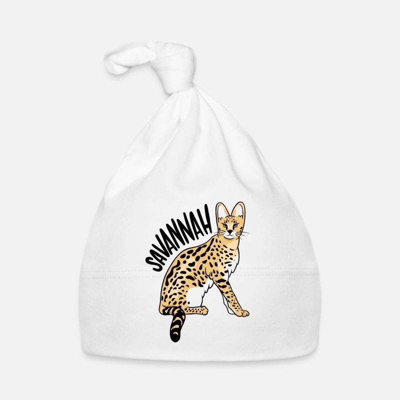 Savannah chat lynx chat sauvage - Bonnet bio Bébé - blanc