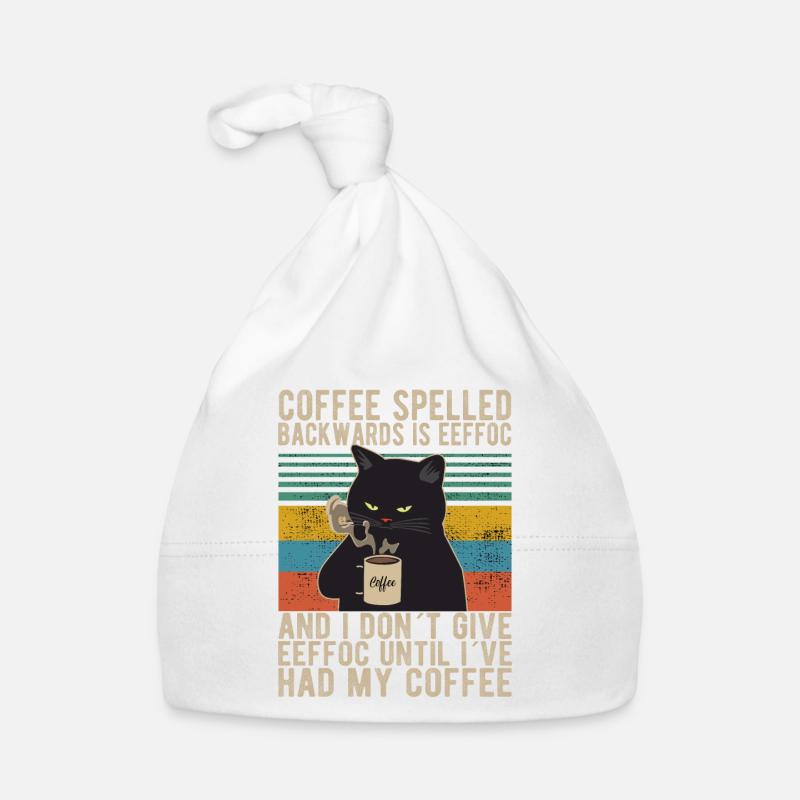 Coffee spelled backwards is Eeffoc Kaffee Morning - Baby Bio-Mütze - Weiß
