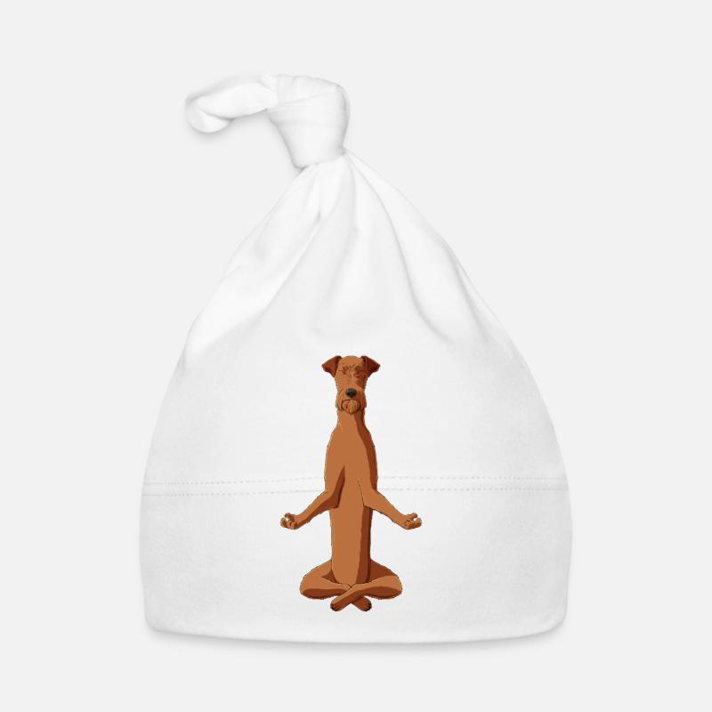 Méditant Irish Terrier chien - Bonnet bio Bébé - blanc