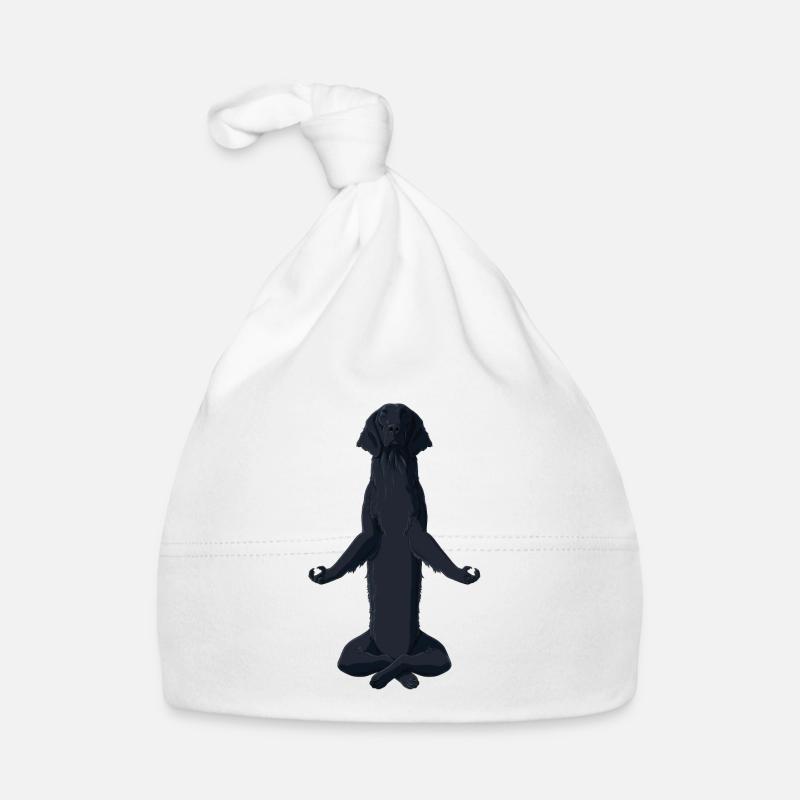 Meditating Flat Coated Retriever Dog Organic Baby Cap