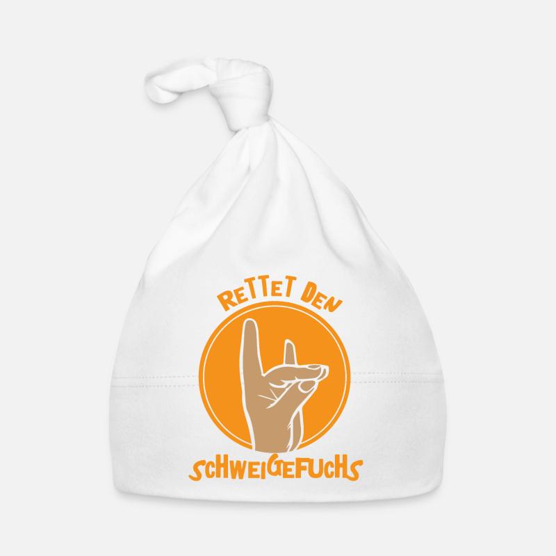 Schweigefuchs Leisefuchs Geschenkidee Geschenk Baby Bio-Mütze