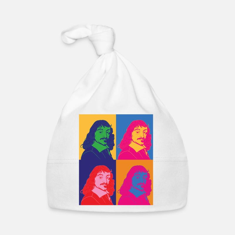Pop Art Portrait Philosopher Rene Descartes Organic Baby Cap