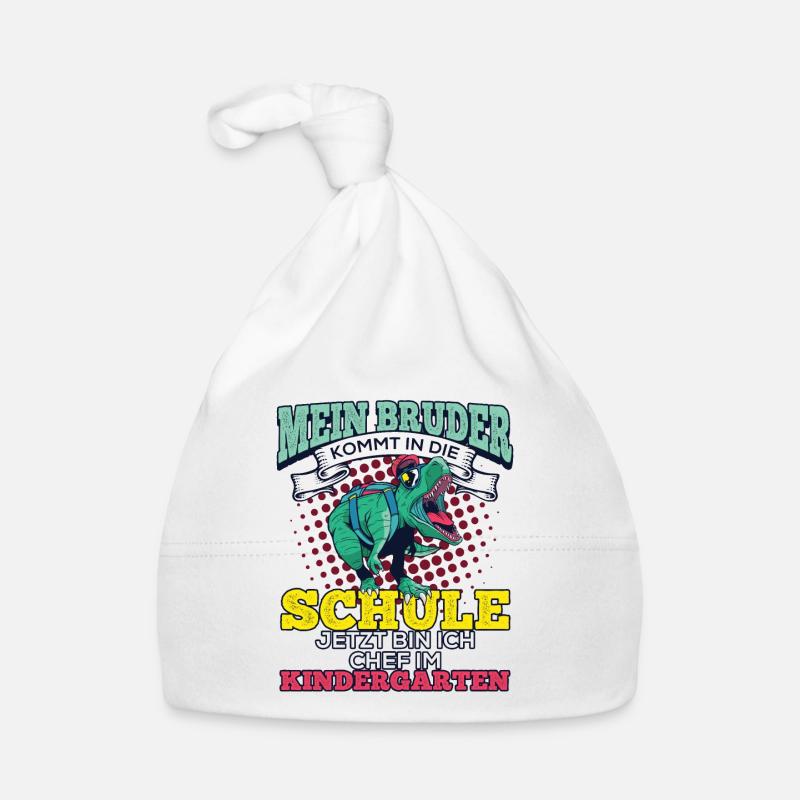 Einschulung Geschwister Geschenk Bruder Dino T-Rex Baby Bio-Mütze