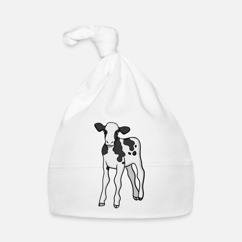 Vache - Bonnet bio Bébé - blanc