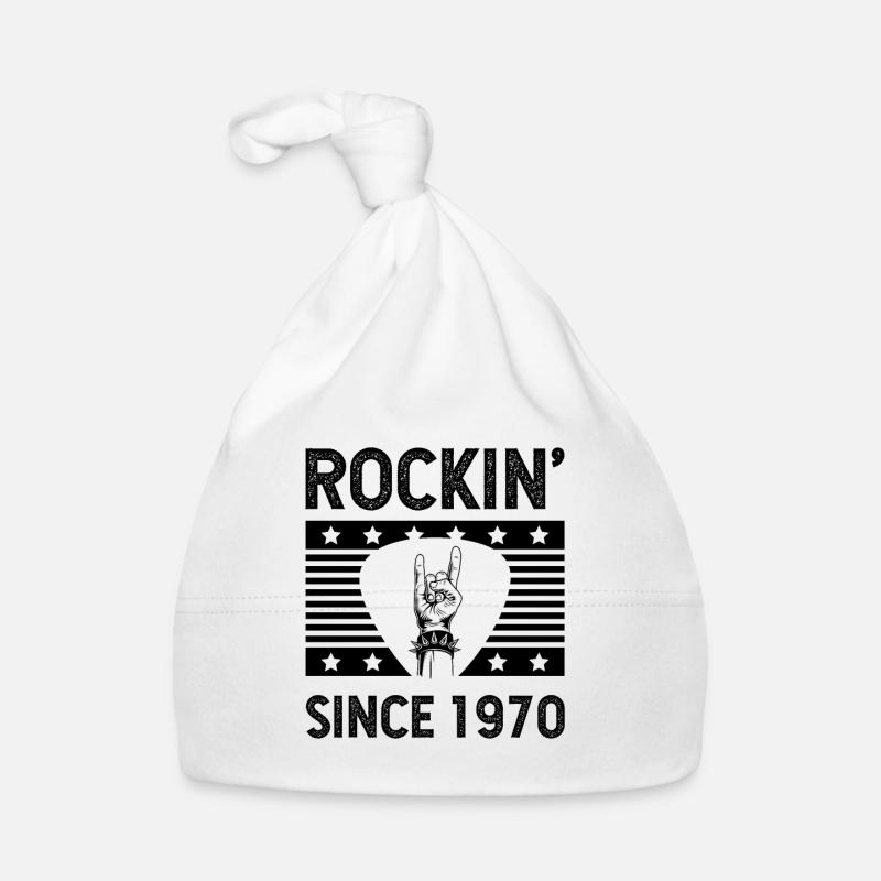 Cadeau pour 50 ans: Classic Rock 1970 50e Bonnet bio Bébé