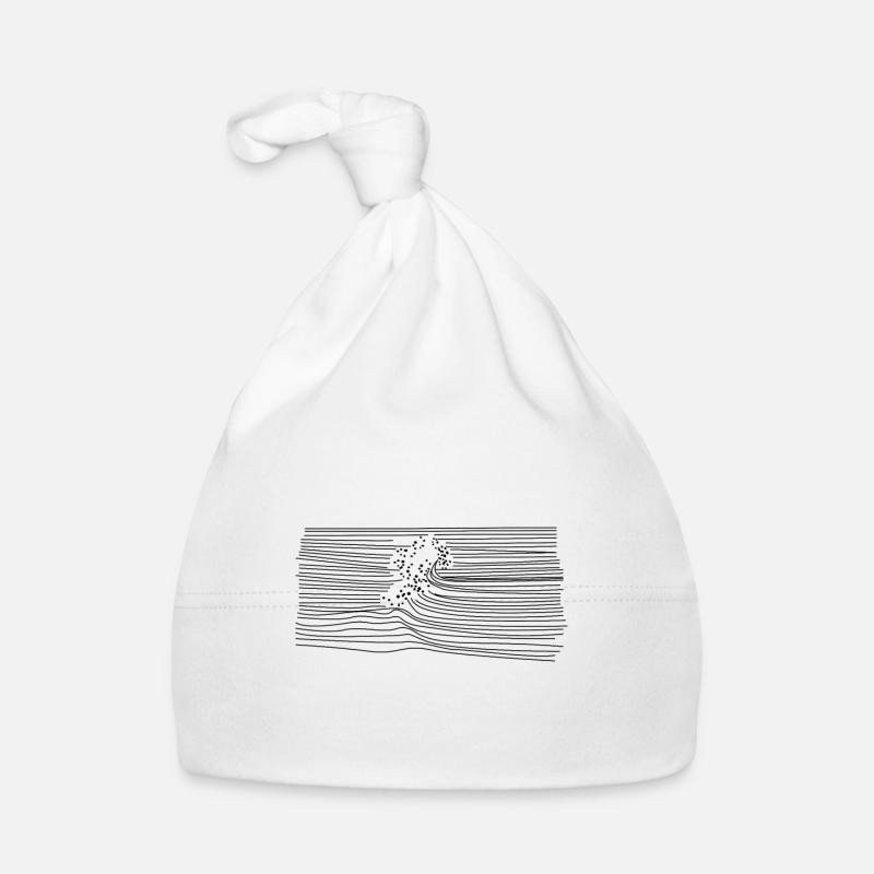 waves - Organic Baby Cap - white