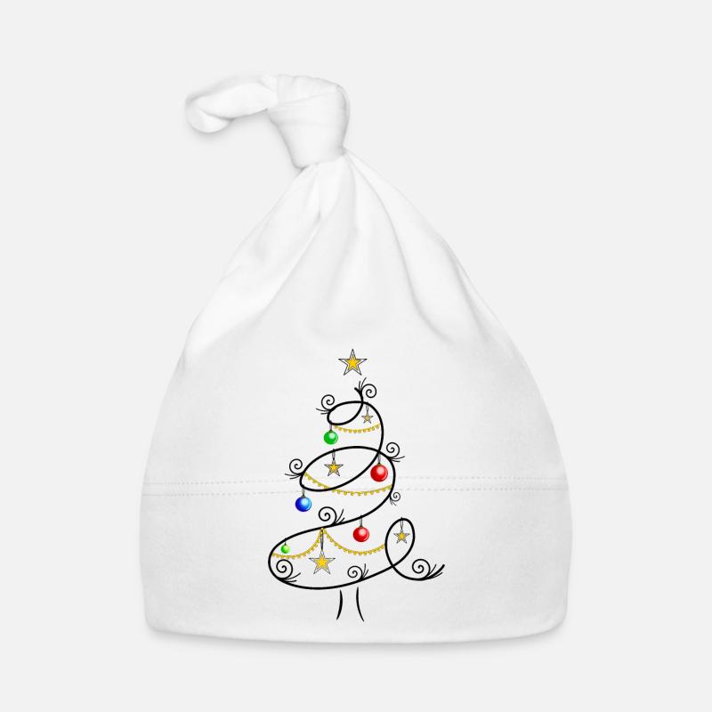 Sapin arbre de noël arbre de noël noël - Bonnet bio Bébé - blanc