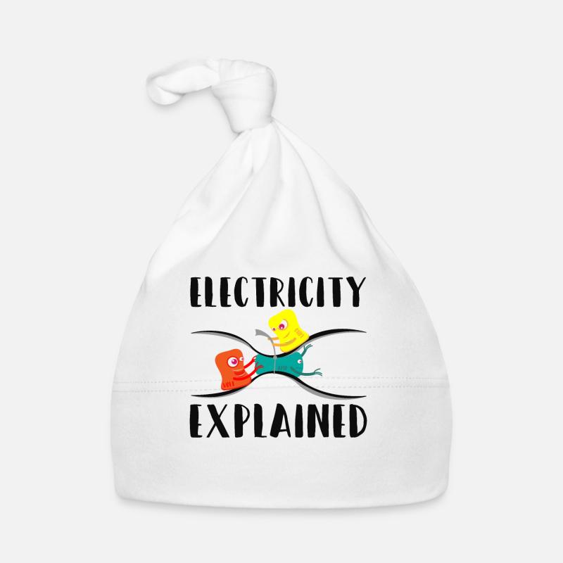 Electricity Explained Physics Nerd - Organic Baby Cap - white