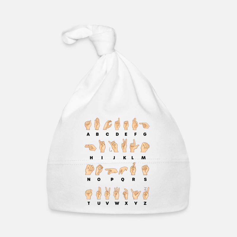 ASL Gebärdensprache Hand Alphabet Lehrer Baby Bio-Mütze