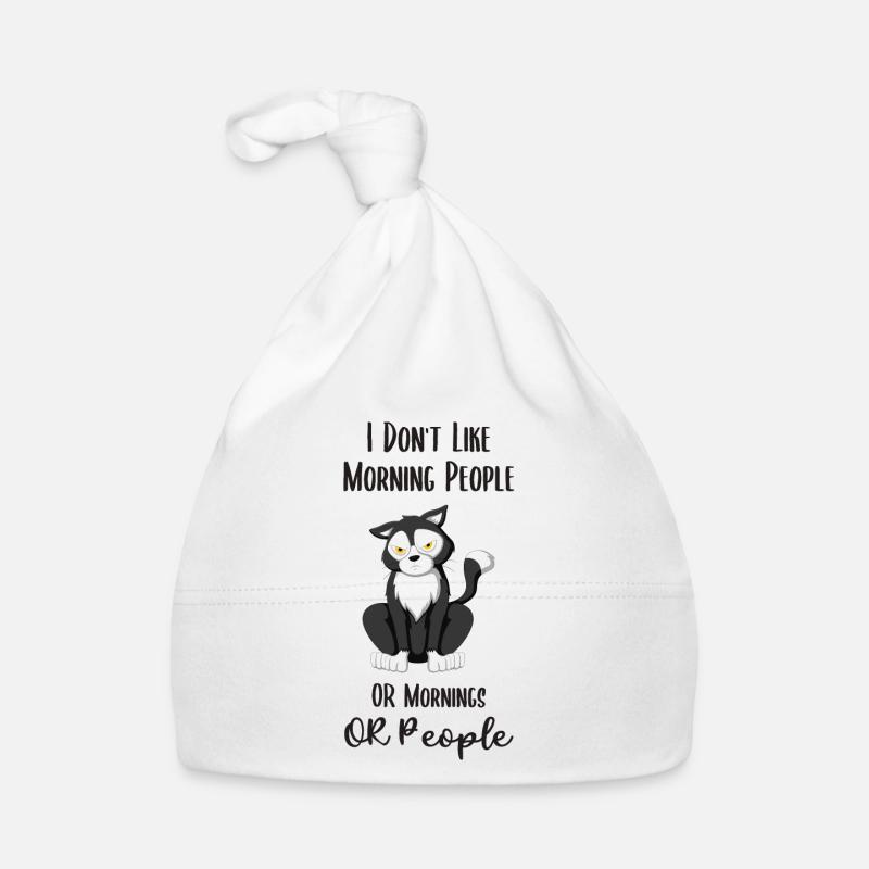 Je n'aime pas les chats du matin Bonnet bio Bébé
