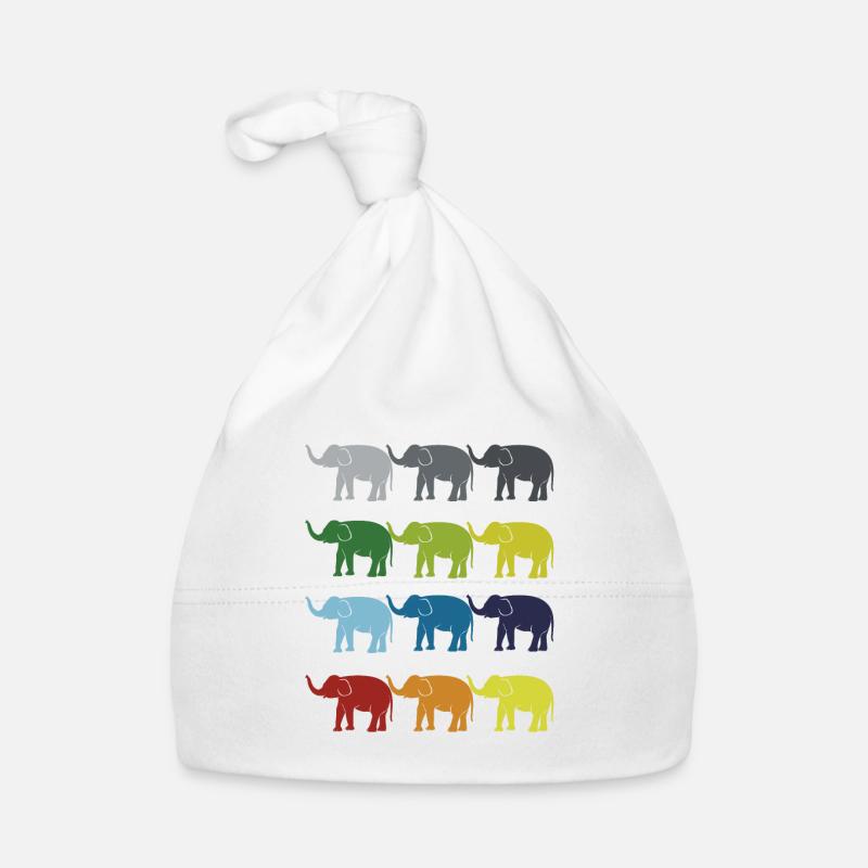 Néon Pop Art Retro Elephant Idée cadeau d’éléphant Bonnet bio Bébé