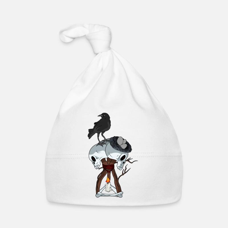 Skull hex Crow video game Organic Baby Cap
