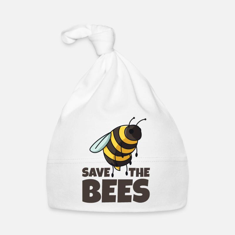Save The Bees Bee Conservation Plant Ces Save T - Bonnet bio Bébé - blanc