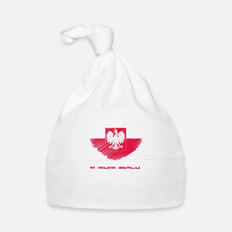 Polska - Dans mon cœur - Bonnet bio Bébé - blanc