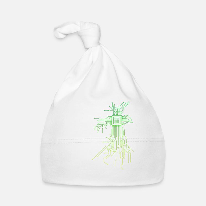 Disposition des cartes de circuits imprimés CPU coeur ordinateur admin nerd Bonnet bio Bébé