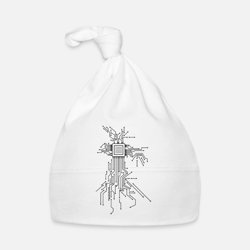 Conception de cadeau de programmeur d'ordinateur de coeur de processeur Bonnet bio Bébé
