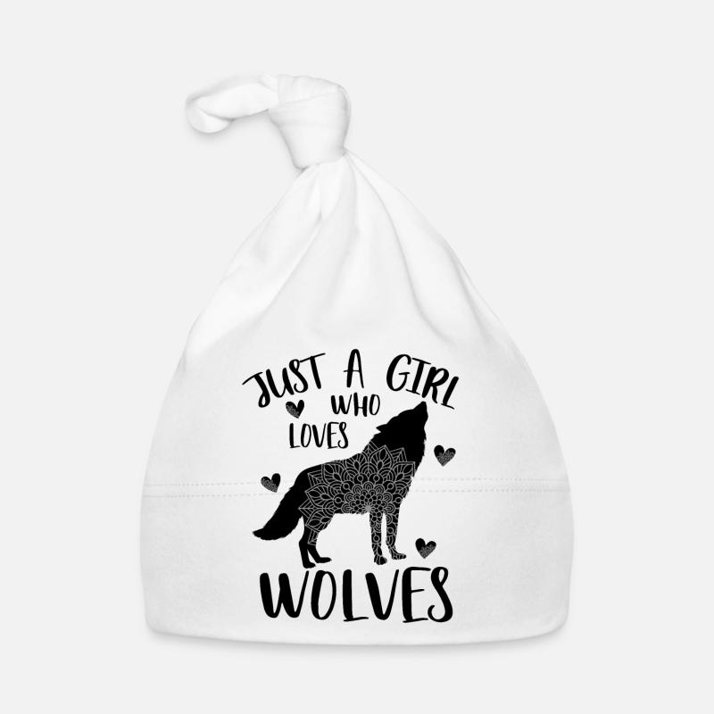 Juste une fille qui aime les loups - Bonnet bio Bébé - blanc