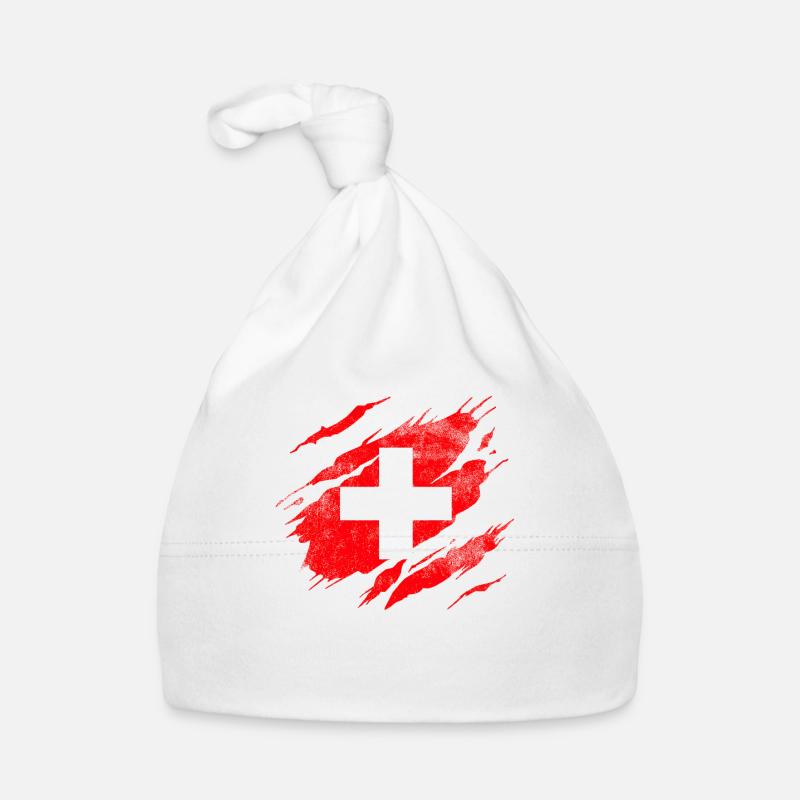 Drapeau suisse Bonnet bio Bébé