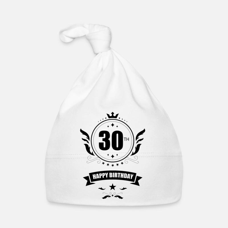 Joyeux 30 anniversaire - 30e anniversaire - Bonnet bio Bébé - blanc